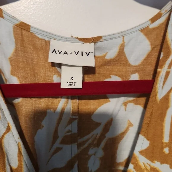 XL Ava & Viv Floral Sun Dress in YELLOW & Pale Blue ☀️ - Picture 5 of 8